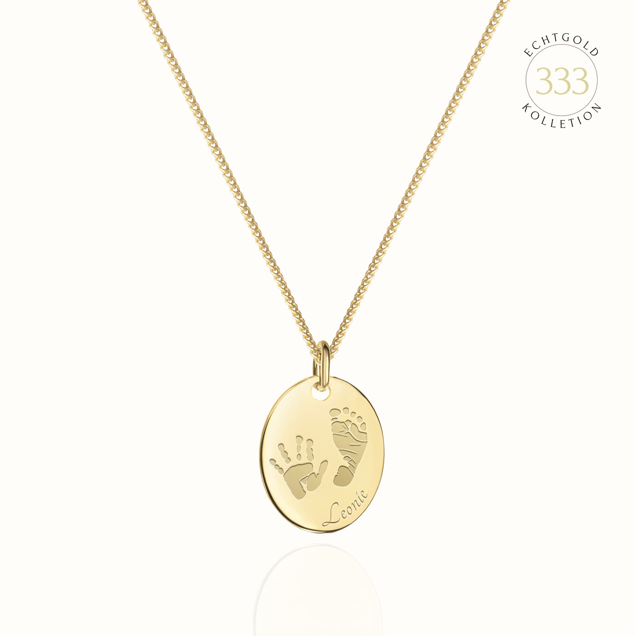 Ovaler Anhänger mit Abdruck - 333 Gold