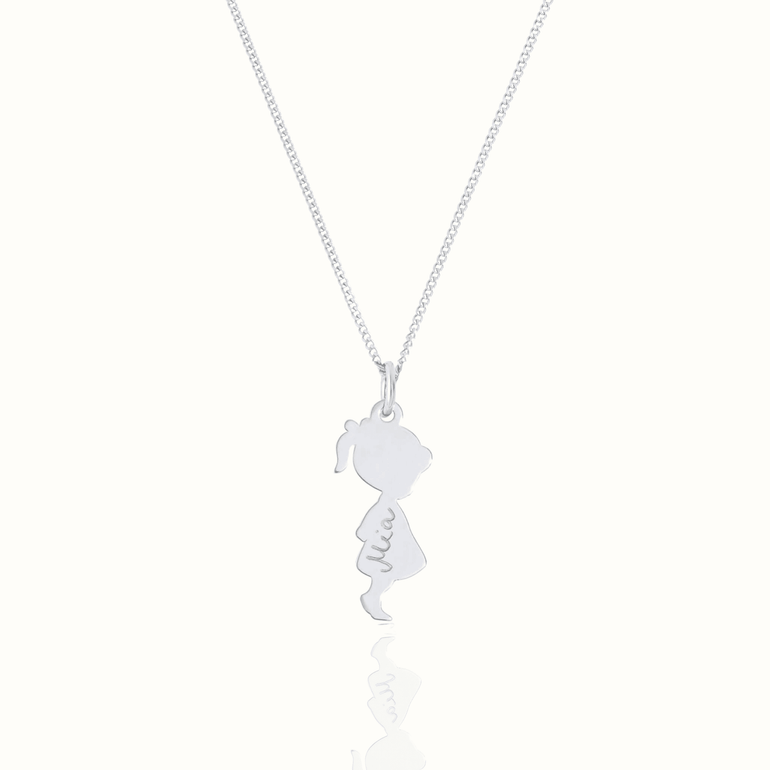 Personalisierte Mutter Kind Halskette mit Kindernamen 925 Silber | Emma & Marie