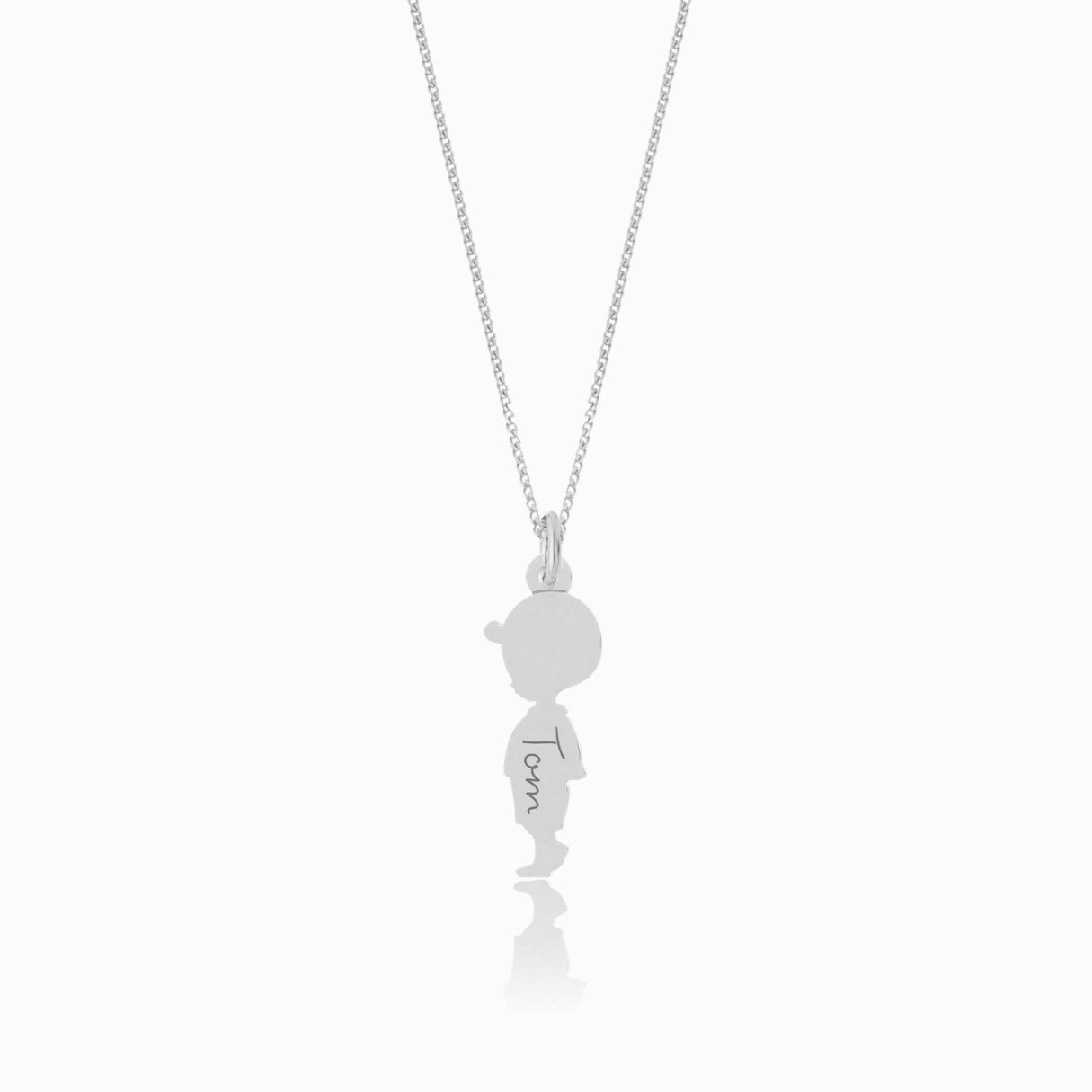 Personalisiertes Geschenk für Mamas. Einzigartige Halskette in 925 Sterlingsilber in Jungenform. Mutter Kind Schmuck | Emma & Marie 