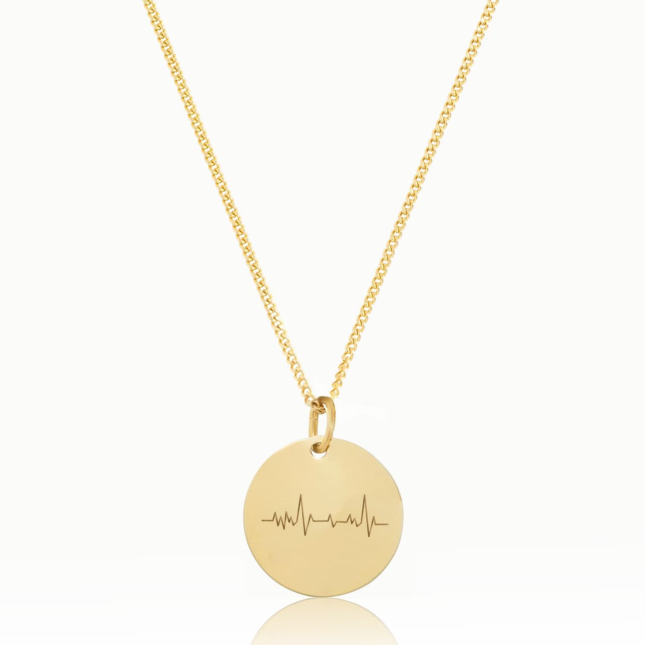 Halskette CTG in Gold mit dem Herzschlag Deines Kindes. Das perfekte Geschenk für stolze Mamas! | Emma & Marie