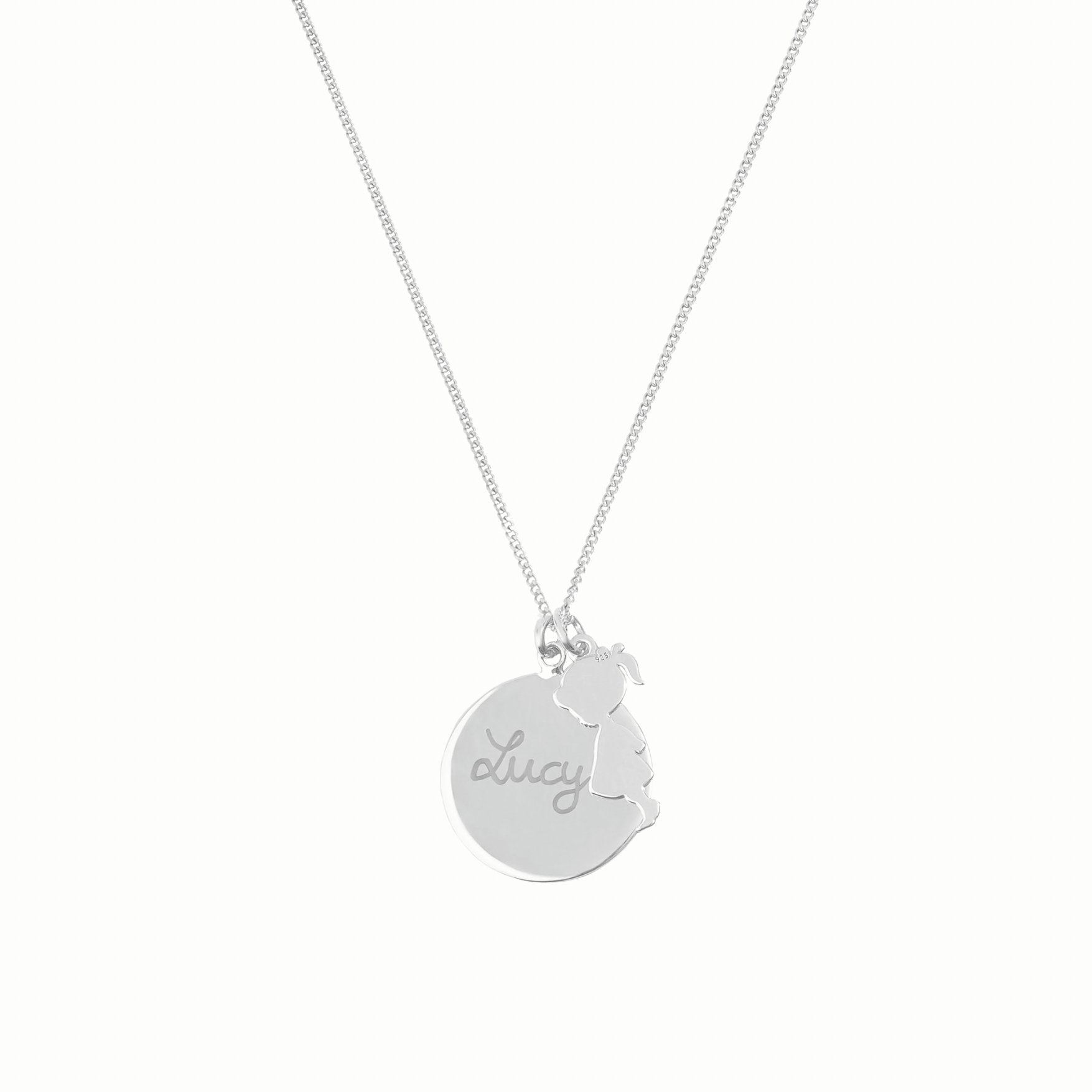 Personalisierte „Mom Halskette“ aus 925 Sterlingsilber. Individuell von Hand graviert für Mütter 